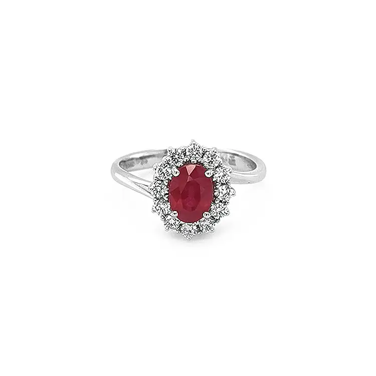 Nhẫn vàng đính ruby và kim cương