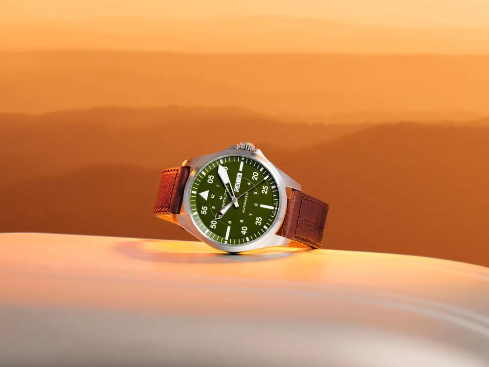 Hamilton Khaki Aviation Pilot Ngày và Ngày Tuần Tự Động - Phiên Bản Air - Glaciers H64655941